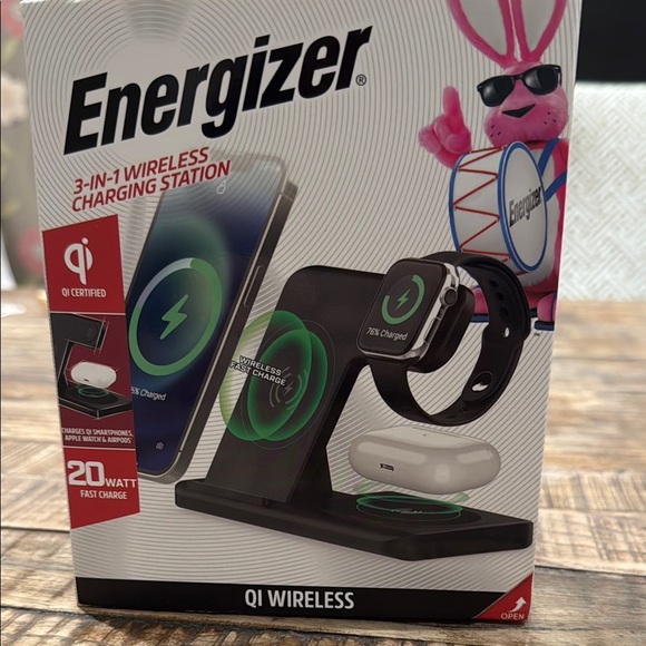 New Black 3-in-1 Wireless Charging Station - Picture 1 of 3